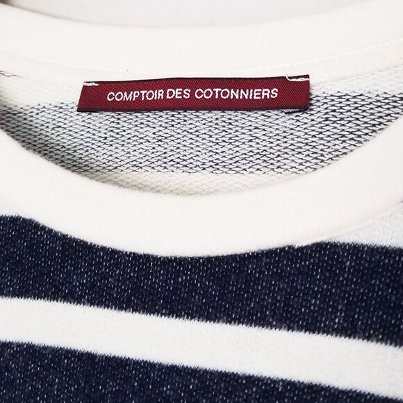 Comptoir Des Cotonniers  Striped Crewneck Pullover Jumper Sweatshirt XS Cotton - Picture 5 of 14